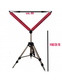 Tripode Per Roubasienne - Rullo A V Regolabile Per Pesca Competizione (Altezza Fino A 140 Cm)